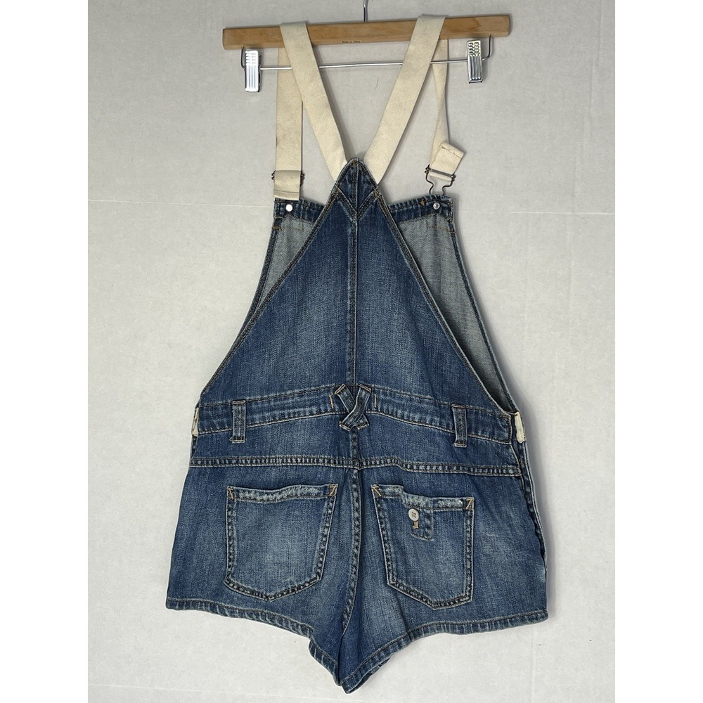Free People Denim Jean Shortalls Women's Overall Shorts size 26 - Picture 4 of 16